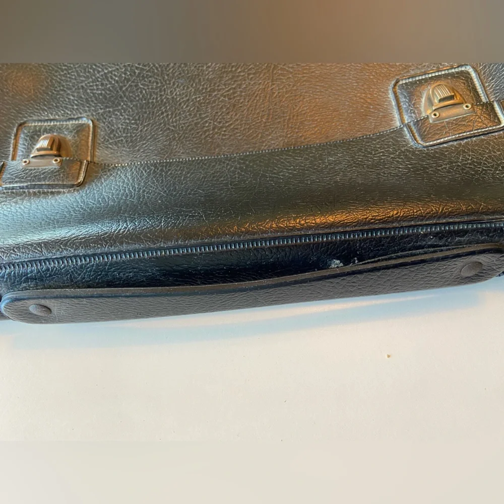 Vintage US Army Government Issue Black Vinyl Briefcase W/ Provenance RARE